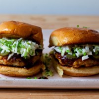 smashed chicken meatball sliders