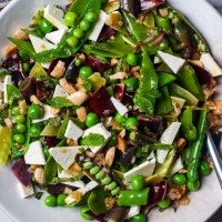 summer pea salad with unexpected dressing