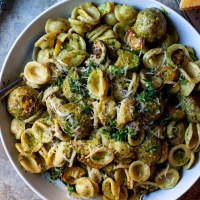 turkey pesto meatballs and orecchiette